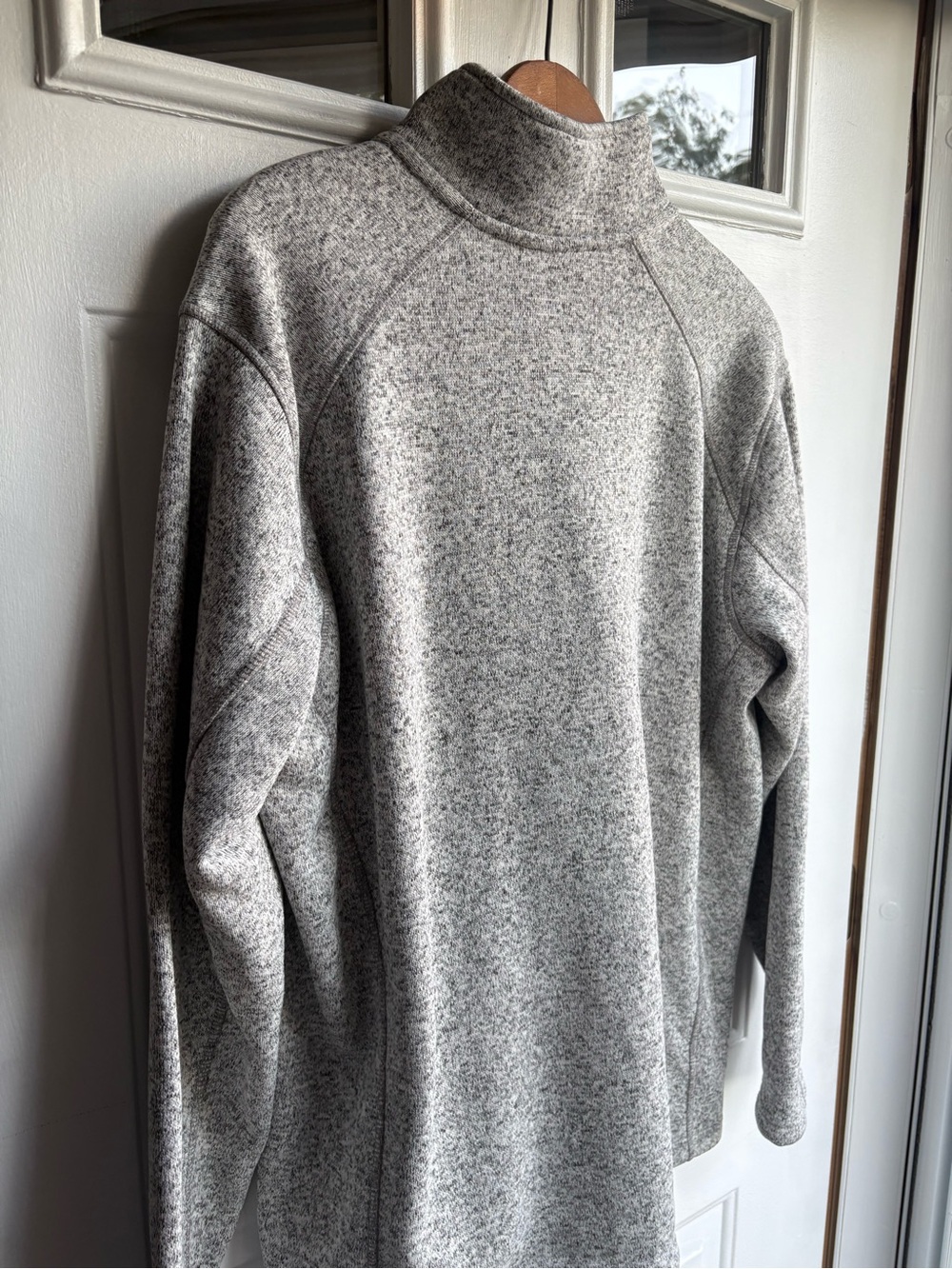 Eddie Bauer Men’s XL Heather Gray 1/4 Zip Mock Neck Fleece Pullover Sweater - Picture 3 of 6